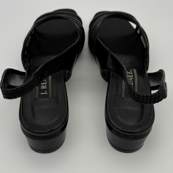 J. Renee Black Open Toe Strappy/Mesh Sandal with Elastic Heel Strap; Size 9.5 - Picture 7 of 12